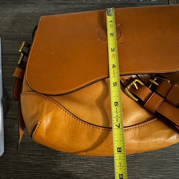 Ralph Lauren Camel Leather Crossbody Bag - Picture 8 of 9